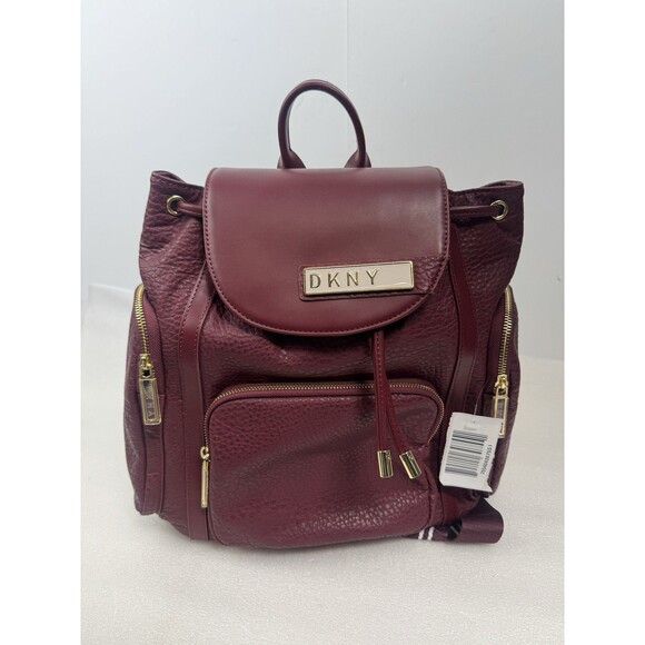 DKNY Rapture Faux Leather Backpack in Wine - Picture 2 of 9